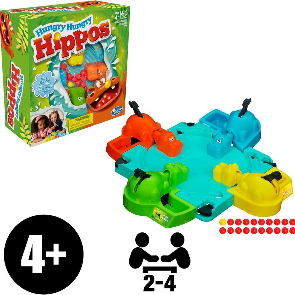 Hungry Hungry Hippos Gaming Bilingual For Age 4+  Hasbro Gaming New Sealed